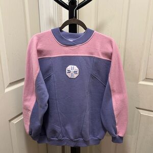 Vintage Pink and Purple Women's Crew Neck Sweater